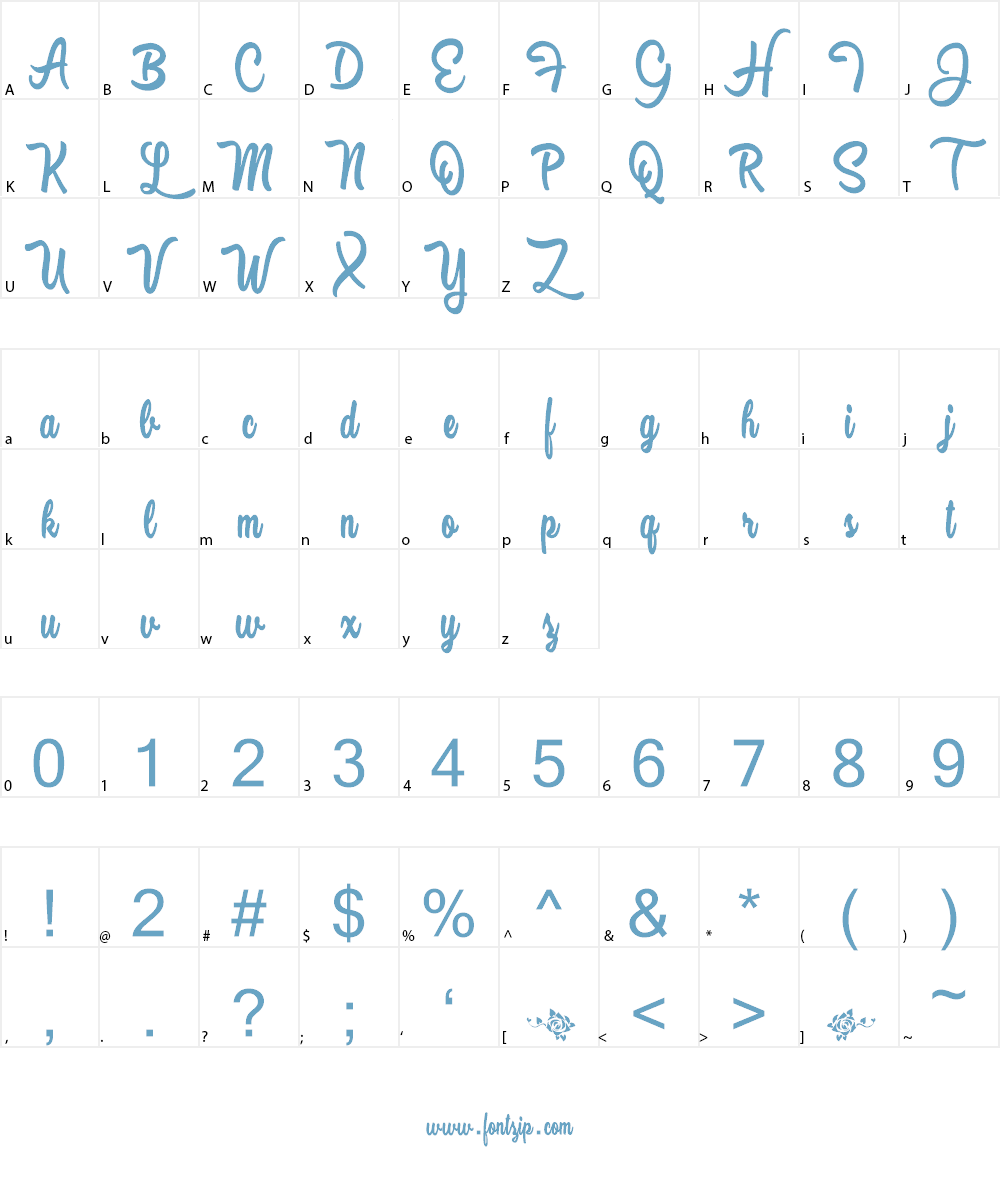 Black Rose Personal Use Font Character